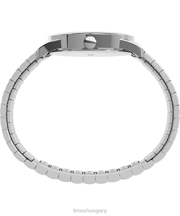 órák | B8NR148 Timex ezüst tónusú/fehér Easy Reader 38mm-es rozsdamentes acél tágulási szalagos óra tökéletes illeszkedéssel férfiak