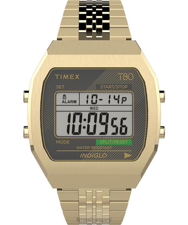 órák | B8NR153 Timex Arany tónus t80 acél 36mm-es rozsdamentes acél karkötős óra férfiak