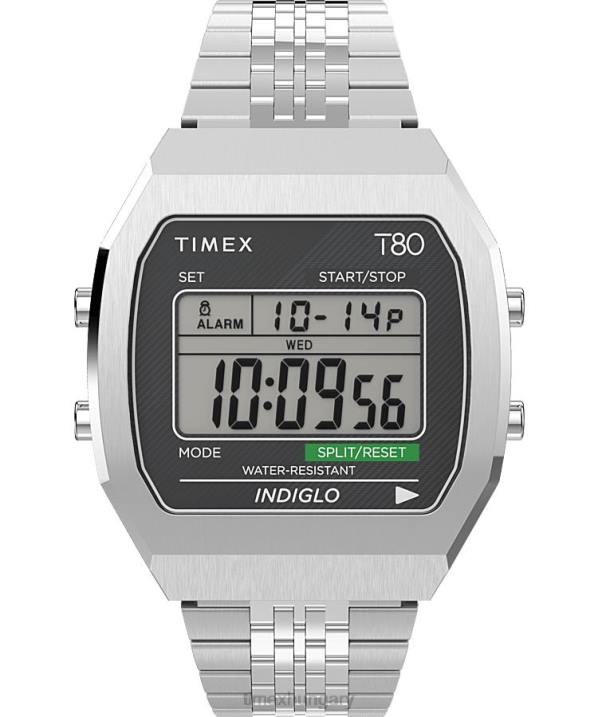 órák | B8NR154 Timex rozsdamentes acél t80 acél 36mm-es rozsdamentes acél karkötős óra férfiak
