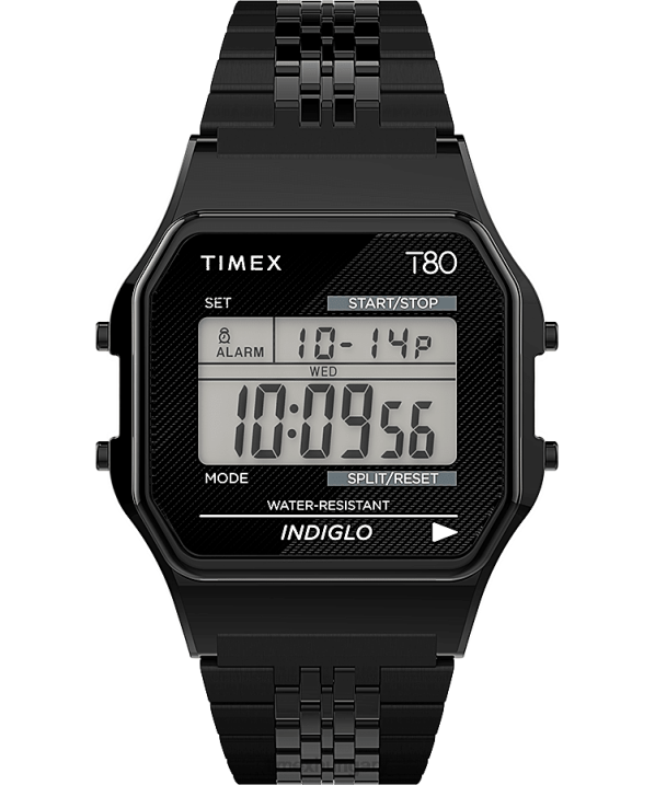 órák | B8NR157 Timex fekete t80 34mm-es rozsdamentes acél karkötős óra férfiak