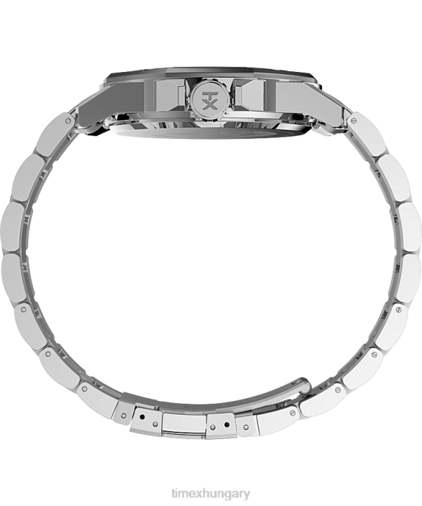 órák | B8NR165 Timex ezüst tónusú/rozsdamentes acél/fekete essex avenue 44mm-es rozsdamentes acél karkötős óra férfiak
