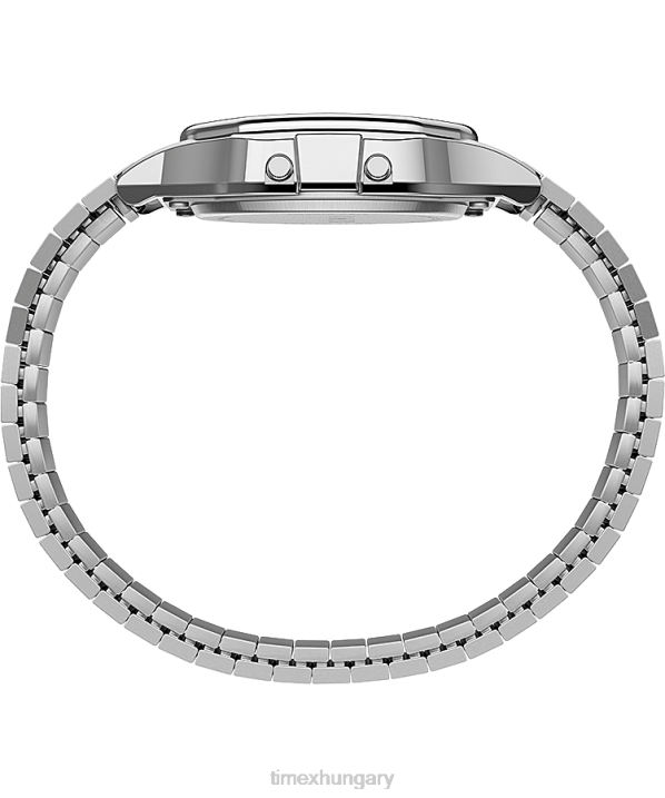 órák | B8NR166 Timex ezüst tónusú t80 34mm-es rozsdamentes acél tágulási szalagos karóra férfiak