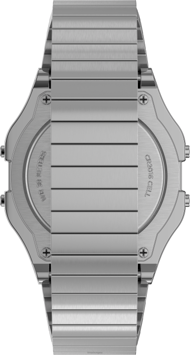 órák | B8NR166 Timex ezüst tónusú t80 34mm-es rozsdamentes acél tágulási szalagos karóra férfiak