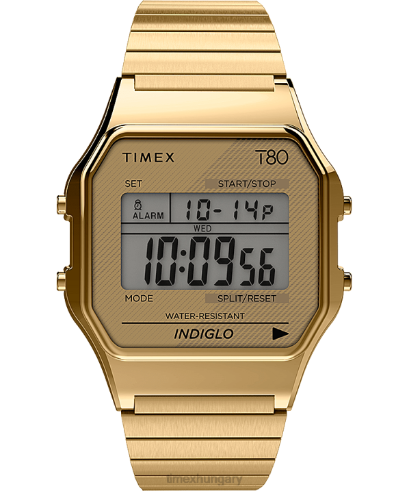 órák | B8NR167 Timex Arany tónus t80 34mm-es rozsdamentes acél tágulási szalagos karóra férfiak