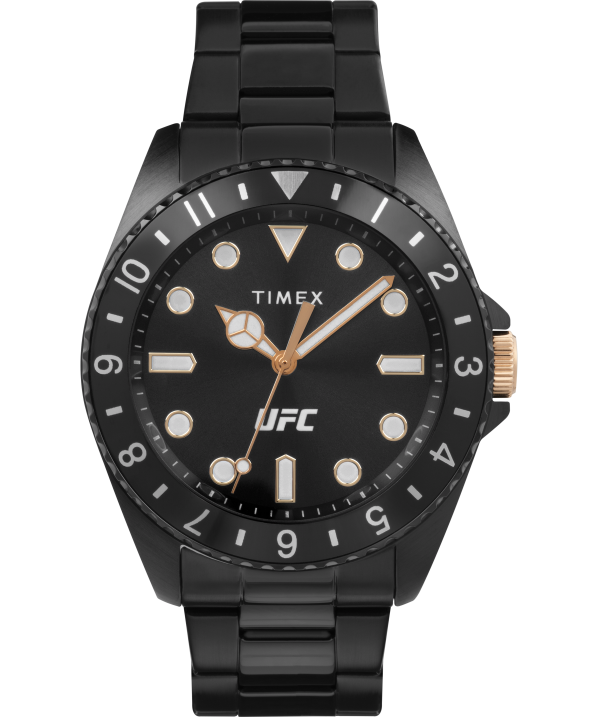 órák | B8NR170 Timex fekete ufc debütáló 42mm-es rozsdamentes acél karkötős óra férfiak