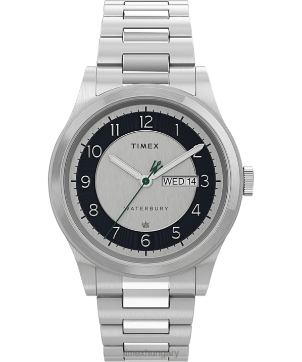 órák | B8NR276 Timex rozsdamentes acél/ezüst tónusú waterbury hagyományos nappali/randevús 39mm-es rozsdamentes acél karkötő karóra férfiak
