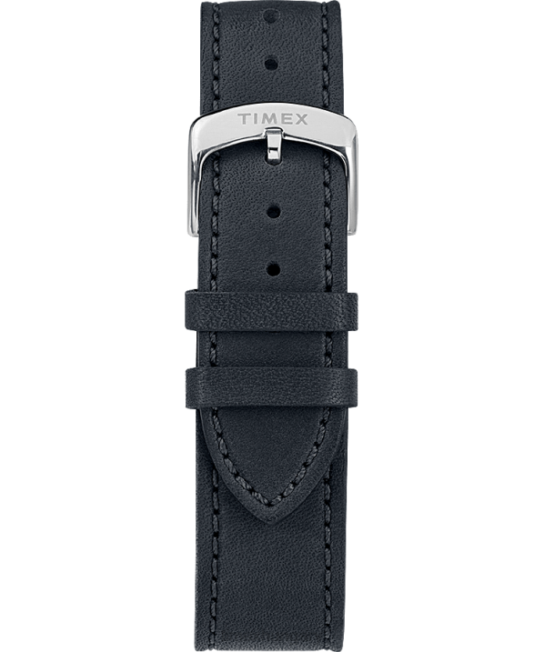 órák | B8NR281 Timex rozsdamentes acél/kék/szürke amerikai dokumentumok 41mm-es bőr szíjas óra férfiak