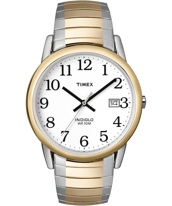 órák | B8NR282 Timex kéttónusú/fehér Easy Reader 35mm-es bővítőszalagos karóra férfiak