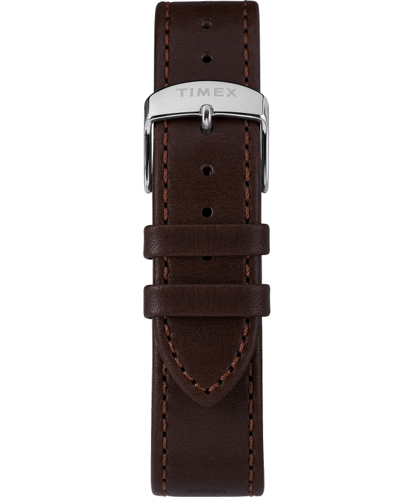 órák | B8NR292 Timex rozsdamentes acél/barna/ezüst tónusú marlin automata, 40 mm-es bőrszíjas karóra boston red sox képpel férfiak