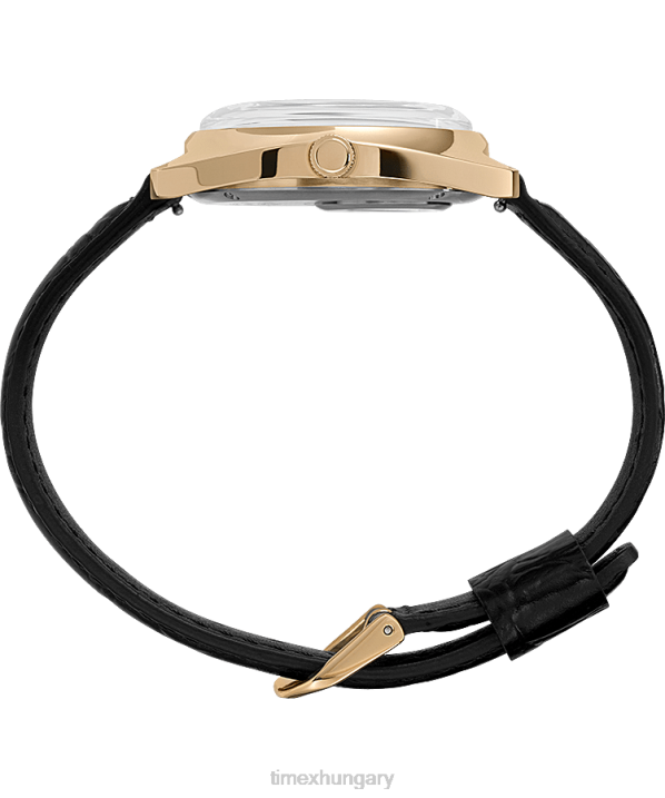 órák | B8NR313 Q Timex arany tónusú/fekete/pezsgő 1975-ös újrakiadású nappali, 38 mm-es bőrszíjas óra férfiak