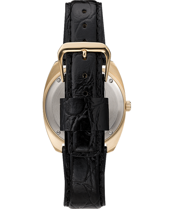 órák | B8NR313 Q Timex arany tónusú/fekete/pezsgő 1975-ös újrakiadású nappali, 38 mm-es bőrszíjas óra férfiak