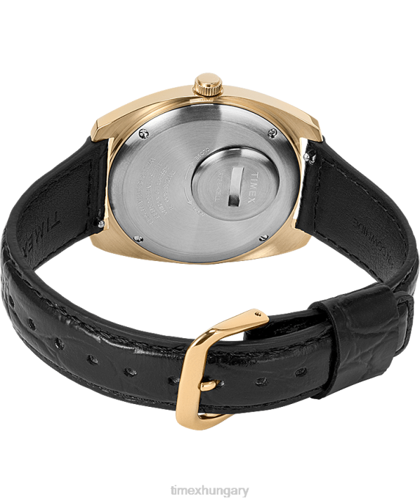 órák | B8NR313 Q Timex arany tónusú/fekete/pezsgő 1975-ös újrakiadású nappali, 38 mm-es bőrszíjas óra férfiak