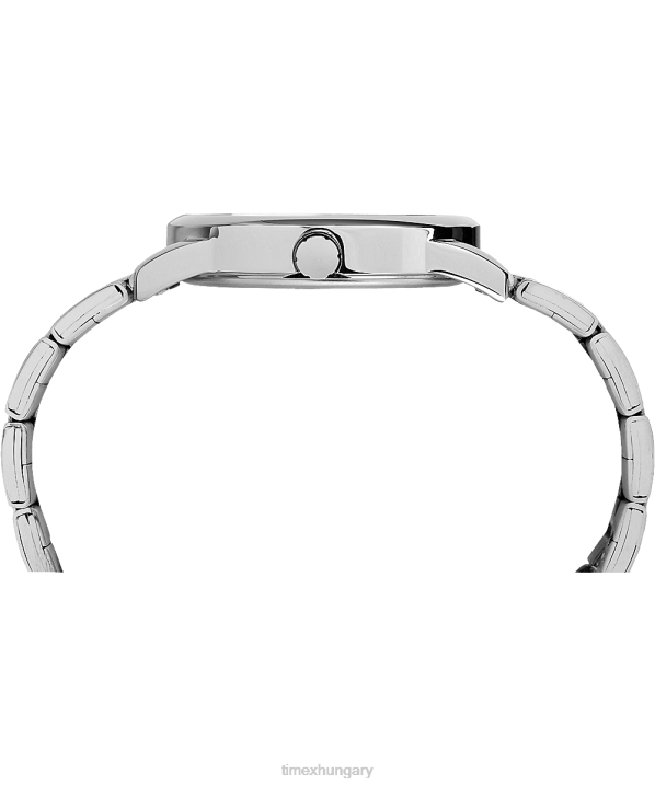 órák | B8NR319 Timex ezüst tónusú/fehér könnyen leolvasható dátum 38 mm-es karkötő karóra férfiak