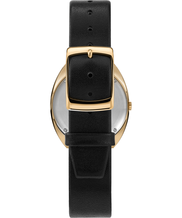 órák | B8NR67 Q Timex arany tónusú/fekete/bordó 1972-es újrakiadású 43x39 mm-es bőrszíjas óra férfiak