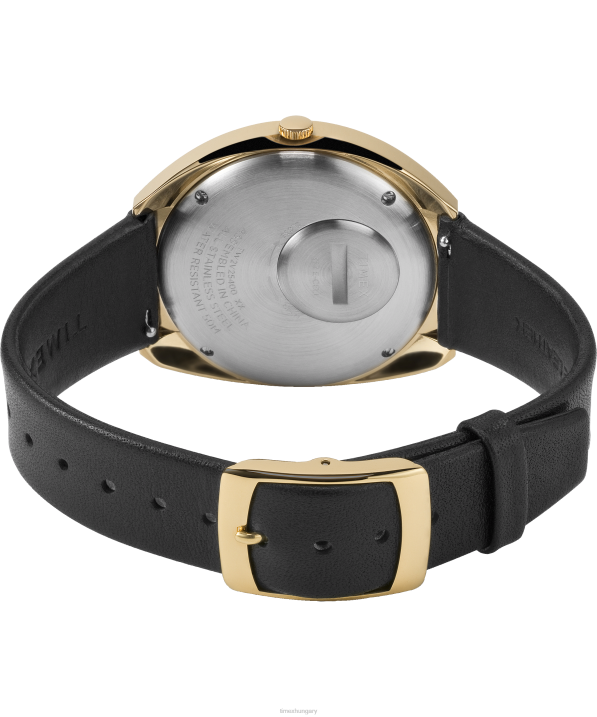 órák | B8NR67 Q Timex arany tónusú/fekete/bordó 1972-es újrakiadású 43x39 mm-es bőrszíjas óra férfiak