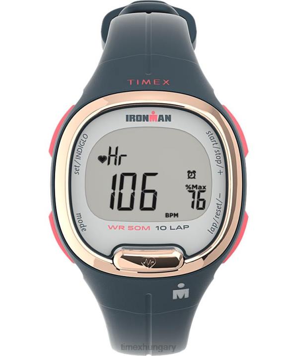 órák | B8NR404 Timex kék/rózsa-arany tónusú ironman heartfit tranzit+ 33 mm-es gyanta szíj aktivitás és pulzusmérő óra nők