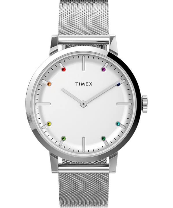 órák | B8NR329 Timex rozsdamentes acél/ezüst tónusú midtown 36 mm-es rozsdamentes acél karkötős óra nők