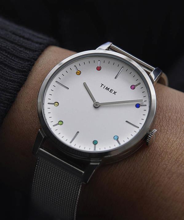 órák | B8NR329 Timex rozsdamentes acél/ezüst tónusú midtown 36 mm-es rozsdamentes acél karkötős óra nők