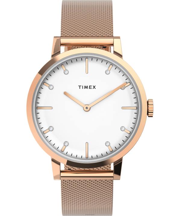 órák | B8NR330 Timex rózsa-arany-tónus/ezüst-tónus midtown 36 mm-es rozsdamentes acél karkötős óra nők