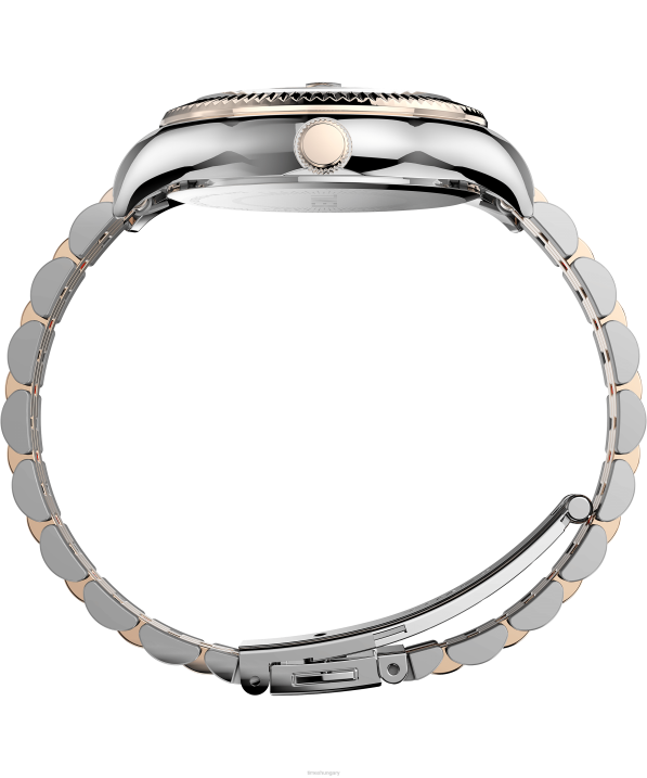 órák | B8NR337 Timex kéttónusú/ezüsttónusú régi 34 mm-es rozsdamentes acél karkötős óra nők