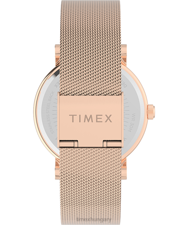 órák | B8NR345 Timex rózsa-arany-tónusú eredeti 38 mm-es rozsdamentes acél hálós karóra nők