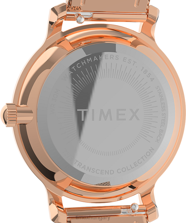 órák | B8NR354 Timex rózsa-arany-tónusú/fekete transzcend égi 31 mm-es rozsdamentes acél karkötő karóra nők