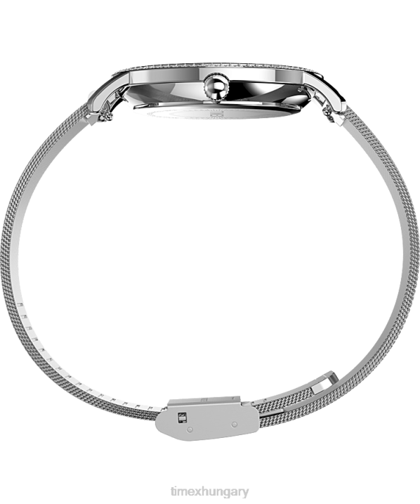 órák | B8NR356 Timex ezüst tónusú Transcend 34mm-es rozsdamentes acél karkötő karóra nők