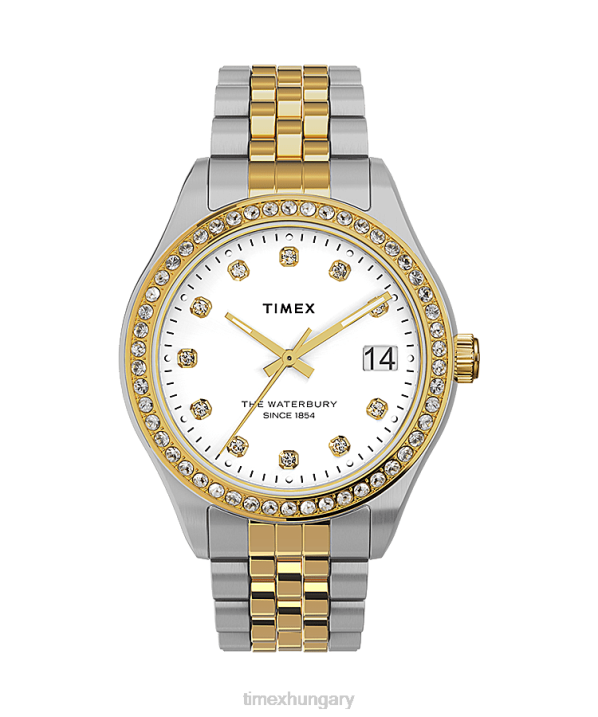 órák | B8NR369 Timex kéttónusú/ezüsttónusú Waterbury hagyományos 34 mm-es rozsdamentes acél karkötő karóra nők