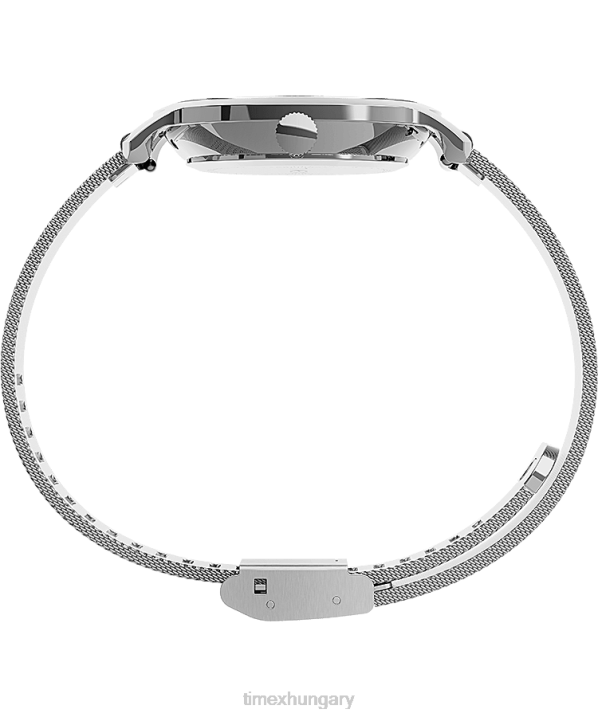 órák | B8NR380 Timex ezüst tónusú Transcend 31 mm-es rozsdamentes acél hálós karóra nők