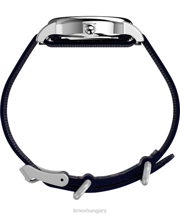 órák | B8NR399 Timex ezüst tónusú/kék/fehér weekender x peanuts virágos 31 mm-es szövetszíjas karóra nők